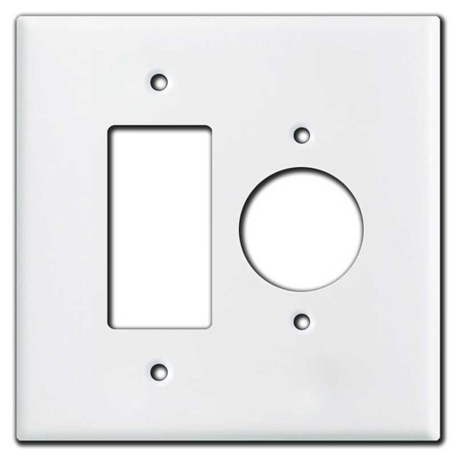 Jumbo Decora + 1.62'' Round Locking Outlet Cover Plate - White