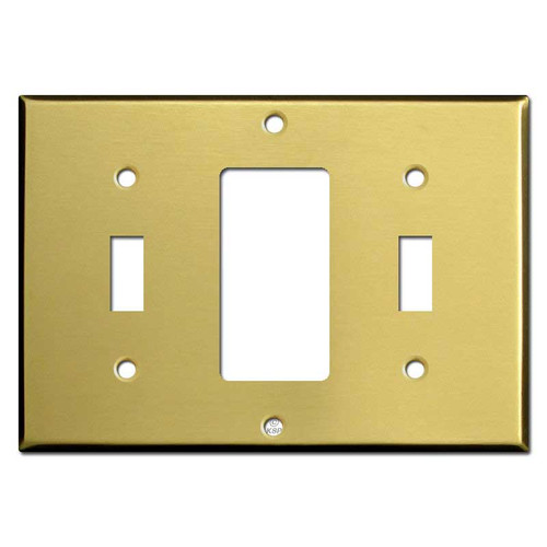 Toggle Decora Toggle Triple Wall Switch Plate Cover - Satin Brass