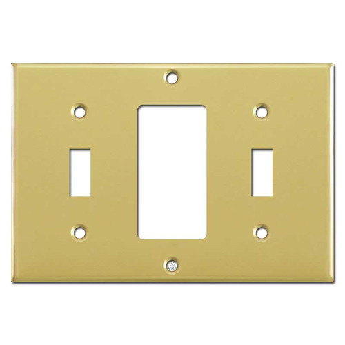 Toggle Decora Toggle Triple Wall Switch Plate Cover - Polished Brass