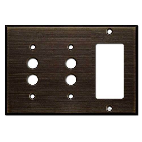 2 Pushbutton 1 Decor Light Switch Cover - Oil Rubbed Bronze