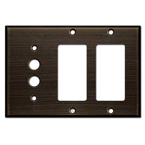 1-Push Button 2-Decor Wall Switch Outlet Cover - Oil Rubbed Bronze