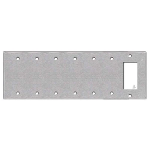 7-Gang 6-Blank 1-Decora Switch Plate Cover - Satin Stainless Steel