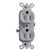 Tamper Resistant 15A Gray Commercial Grade Duplex Receptacle Outlet