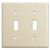 2 Toggle Switch Plates - Ivory