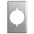 Round Power Outlet Cover shown in Satin Stainless Steel
