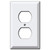 Deep Switch Plate for 2 Horizontal Toggle Switches - White