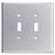 Jumbo Double Gang Toggle Switch Plates - Polished Chrome