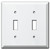 Deep Two Toggle Light Switch Covers - White