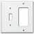 1 Toggle 1 GFI Decora Outlet Combo Switch Plate Covers - White