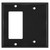 1 Decora Rocker & 1 Blank Combo Wall Switch Faceplates - Black