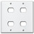 Double Gang 4 Stacked Switch Despard Wall Plate - White