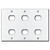 3-Gang 2 Opening Despard Switch Covers for Six Switches - White