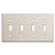 4 Toggle Switch Plate Covers - Light Almond