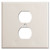 2 Gang 1 Centered Outlet Wall Plates - Light Almond