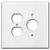 Jumbo Duplex Outlet / 1 Round Plug Plate Covers - White