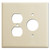 Oversized Duplex Outlet and Single Round Outlet Cover Plates - Ivory