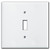 Double Gang Single Centered Toggle Switch Plates - White