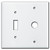 1 Toggle 1 Telephone Cable Switch Plates - White