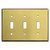 Triple Toggle Light Switch Plate - Satin Brass