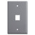 Single Phone Jack Cover Plates - Gray