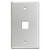 1 Telephone Jack Wall Covers - Brushed Aluminum