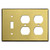 Single Toggle Double Outlet Wall Plate - Satin Brass