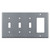 Triple Toggle Single Rocker Switch Plate Covers - Gray