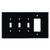 Oversized Triple Toggle 1 GFCI Wall Plates - Black