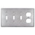 Triple Toggle 1 Outlet Switch Plate - Spec Grade Stainless Steel