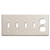 Quadruple Toggle - 1 Receptacle Switchplates - Light Almond