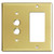 Combination 1 Pushbutton 1 GFI Wall Plates - Polished Brass