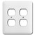 Long Double Duplex Receptacle Cover Plates - White