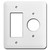 Long 1 GFCI and 1 Round Outlet Wall Plates - White