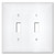 Midway 2 Gang Toggle Plastic Light Switch Covers - White