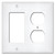 White Plastic 1 Rocker 1 Duplex Outlet Cover Plates