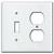 Toggle Outlet Cover Plate - White