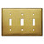 3 Toggle Light Switch Cover - Raw Satin Brass