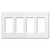 4 Decor Screwless Switch or Outlet Cover Lutron - White Plastic