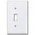 Half Trimmed 1 Toggle Light Switch Wallplate - White