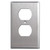 1/4" Shortened Outlet Cover Plate - Satin Stainless Steel