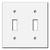 4x4 Short Flat Narrow 2 Toggle Light Switch Cover - White
