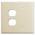 Jumbo 1 Blank 1 Electrical Receptacle Cover - Ivory