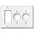 3-Gang Twin 1.4'' Round Outlet + GFCI Decor Switch Plate - White