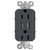 Dual USB Charging Outlet 15A Receptacle - Graphite