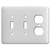 Tall 2 Toggle Duplex Receptacle Cover Plate - Textured White
