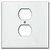 Half Short 2-Gang 1 Middle Duplex Receptacle Plate - White