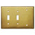 2-Toggle Switch 1-Blank Cover Wallplate - Raw Natural Brass