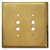 Oversized 2-Pushbutton Switch Wallplate - Unfinished Raw Brass