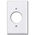 White Offset Half Narrow 1.62" Round Electrical Outlet Covers 1/4" Trim - Rotate as needed