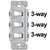 Stacked Three 3-Way Despard Toggle Switch Set - White